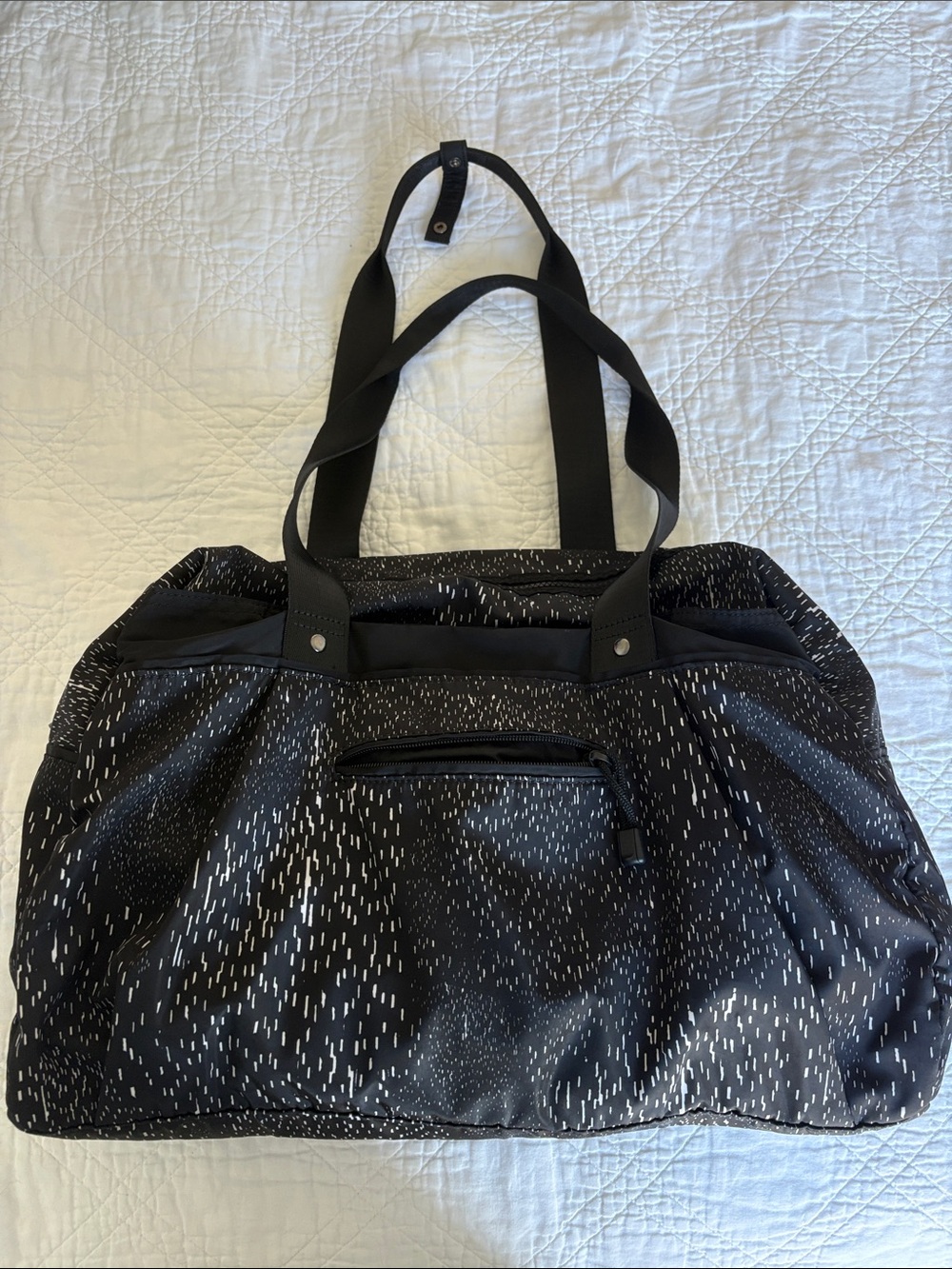Fabletics Black with White Pattern Workout Bag